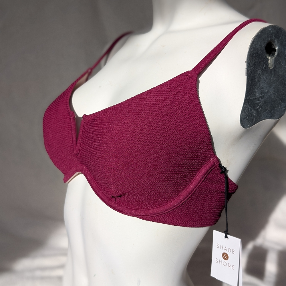 Shade & Shore Women's Fuchsia Textured Bra